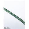 Image 1 : 31) STERLING SILVER NATURAL EMERALD BRACELET