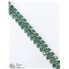 Image 2 : 31) STERLING SILVER NATURAL EMERALD BRACELET