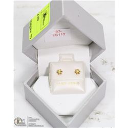 33) 10KT WHITE GOLD YELLOW SAPPHIRE EARRINGS