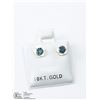 Image 2 : 35) 10KT GOLD SAPPHIRE MOTHER OF PEARL EARRINGS
