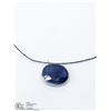 Image 1 : 36) 14KT WHITE GOLD ENHANCED SAPPHIRE NECKLACE