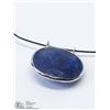 Image 3 : 36) 14KT WHITE GOLD ENHANCED SAPPHIRE NECKLACE