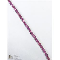 37) STERLING SILVER NATURAL ENHANCED RUBY BRACELET
