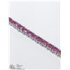 Image 2 : 37) STERLING SILVER NATURAL ENHANCED RUBY BRACELET