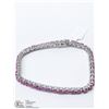 Image 3 : 37) STERLING SILVER NATURAL ENHANCED RUBY BRACELET