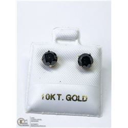 38) 10KT GOLD BLACK DIAMOND EARRINGS