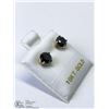 Image 2 : 38) 10KT GOLD BLACK DIAMOND EARRINGS