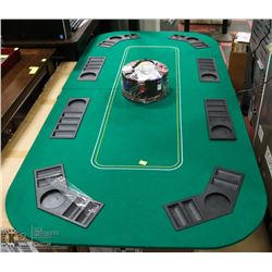 PORTABLE POKER TABLE TOP LAYOUT W/ VINTAGE