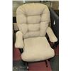 Image 1 : WOOD AND FABRIC GLIDER ROCKER