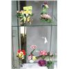 Image 1 : 2 SHELVES OF CERAMIC FLOWERS - CAPODIMONTE ITALY &