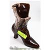 Image 1 : BROWN CERAMIC LADIES VICTORIAN SHOE BOOT VASE