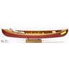 Image 1 : WOOD CANOE WITH FISH NET, 2 PADDLES & 2 FISHING
