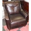 Image 1 : DARK BROWN LEATHERETTE 34" SOFA CHAIR.
