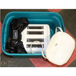 TUB WITH 4 SLICE TOASTER, PURSES INCL PRADA