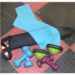 LOT OF WEIGHTS, KETTLE BELLS, RESISTANCE BAND