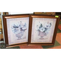 SET OF 2 FLORAL PICTURES 24"X24"