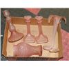 Image 1 : 5 PC PINK GLASS CRISTALLIN SET MADE IN ITALY