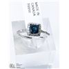 Image 2 : 41) 14KT WHITE GOLD BLUE & WHITE DIAMONDS RING