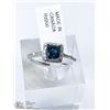 Image 3 : 41) 14KT WHITE GOLD BLUE & WHITE DIAMONDS RING