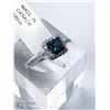 Image 5 : 41) 14KT WHITE GOLD BLUE & WHITE DIAMONDS RING