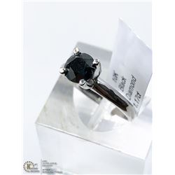 43) 10KT WHITE GOLD BLACK DIAMOND RING