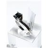 Image 4 : 43) 10KT WHITE GOLD BLACK DIAMOND RING