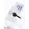 Image 3 : 46) 10KT WHITE GOLD BLACK DIAMOND RING