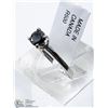 Image 4 : 46) 10KT WHITE GOLD BLACK DIAMOND RING