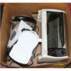 BOX WITH TOASTER OVEN, ELECTRIC KETTLE, ELECTRIC
