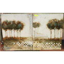 2 MATCHING TREE CANVAS PICTURES