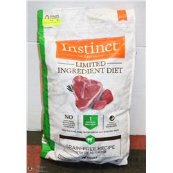INSTINCT DOG FOOD 20LBS ADULT  EXP NOV 2019