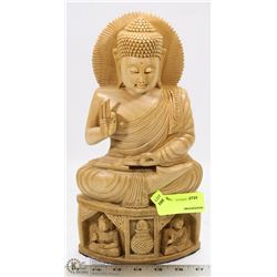 WOOD CARVED BUDDHA ORNAMENT