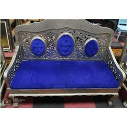 CARVED STYLE  SILVER TONE WITH CLAW FEET BENCH 59"