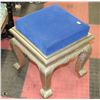 Image 1 : CARVED STYLE METAL BLUE FABRIC STOOL