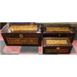 SET OF 3 CHINESE NESTING CHEST/TRUNKS