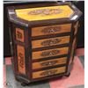 Image 1 : CARVED WOODEN 5 DRAWER 2 SIDED DOOR CHEST