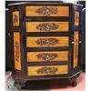 Image 2 : CARVED WOODEN 5 DRAWER 2 SIDED DOOR CHEST