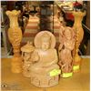 Image 1 : GROUP  OF 5 WOOD CARVED ORNAMENTS