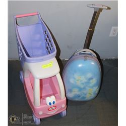 TINKERBELL HARDCASE SUITCASE AND PUSH CART