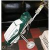 Image 1 : MACGREGOR LEATHER GOLF BAG WITH CADDIE