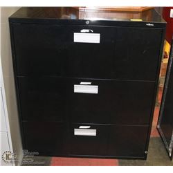 BLACK 3 DRAWER FILING CABINET