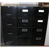 Image 1 : GROUP OF 3 BLACK 4 DRAWER FILING CABINETS