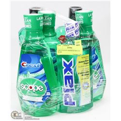 6 BOTTLES OF ASSORTED MOUTH WASH