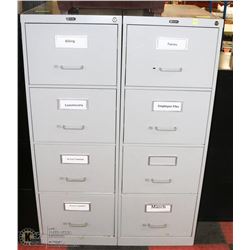 PAIR OF GREY 4 DRAWER FILING CABINETS