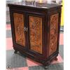 Image 2 : CARVED WOOD 2 DOOR SIDE CABINET 25X11"X29"H