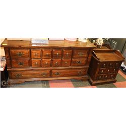 3 PC WOOD DRESSER AND NITE TABLES