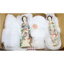 4PC JAPANESE GEISHA FIGURINES SET IN BOX