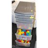 Image 1 : ROLLING 5 DRAWER CADDY FILLED WITH LEGOS DUPLO