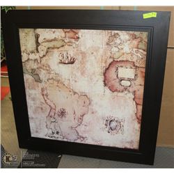 LARGE DECORATOR MAP PRINT 43"X43",