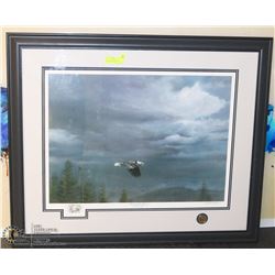 DUCKS UNLIMITED FRAMED & SIGNED "THROUGH THE